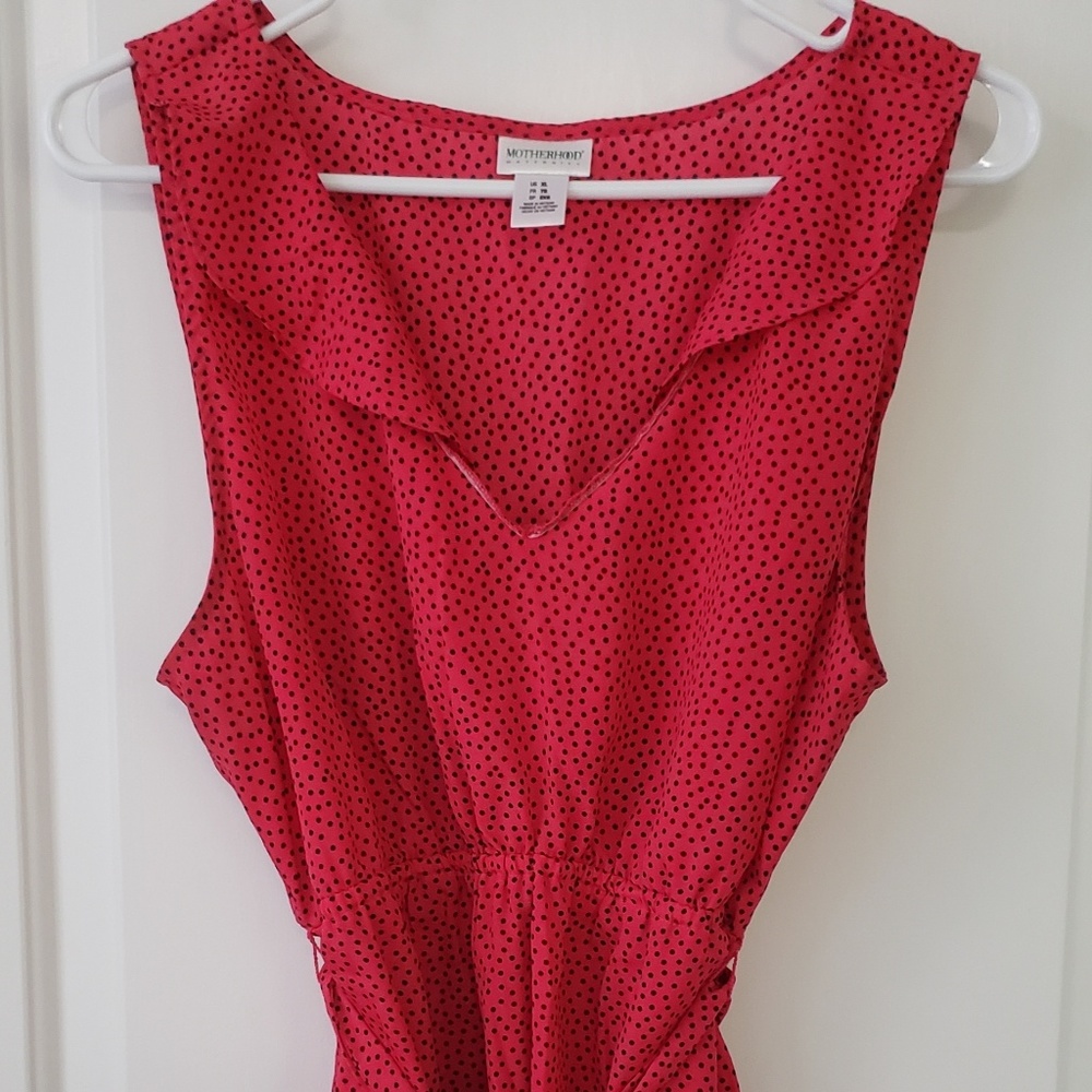 3/$20 Motherhood Maternity pink w/dots slvless xl